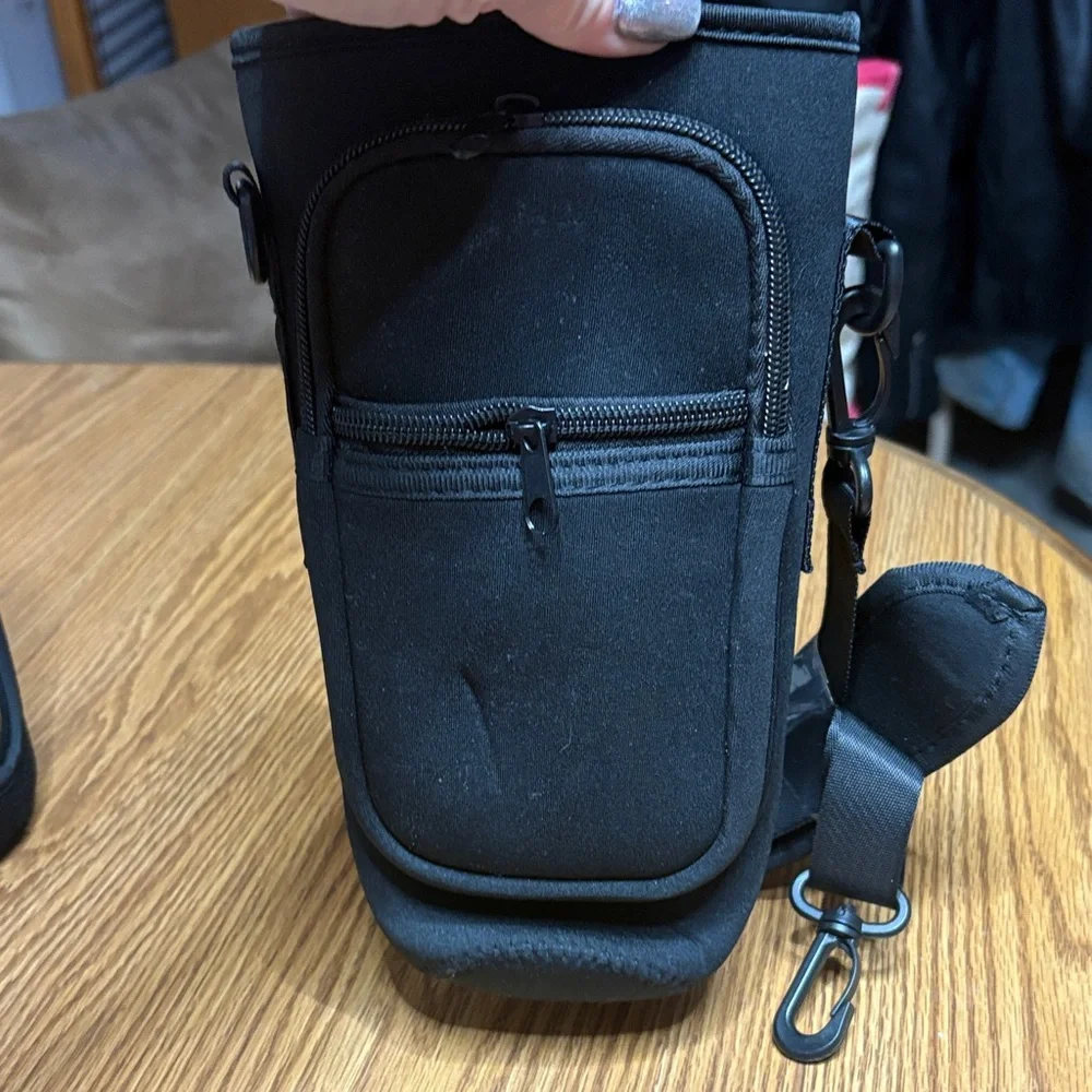 Black Universal Neoprene Large water jug(not included) - Hands-Free Carry pouch
